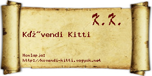 Kövendi Kitti névjegykártya