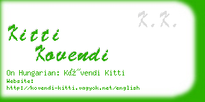 kitti kovendi business card